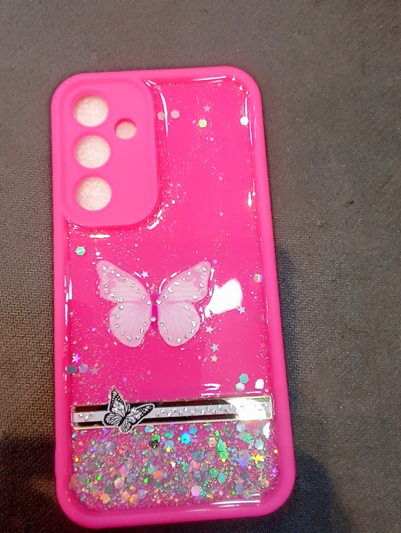 Pink Glitter Butterfly Phone Case